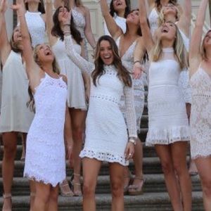 White graduation dress